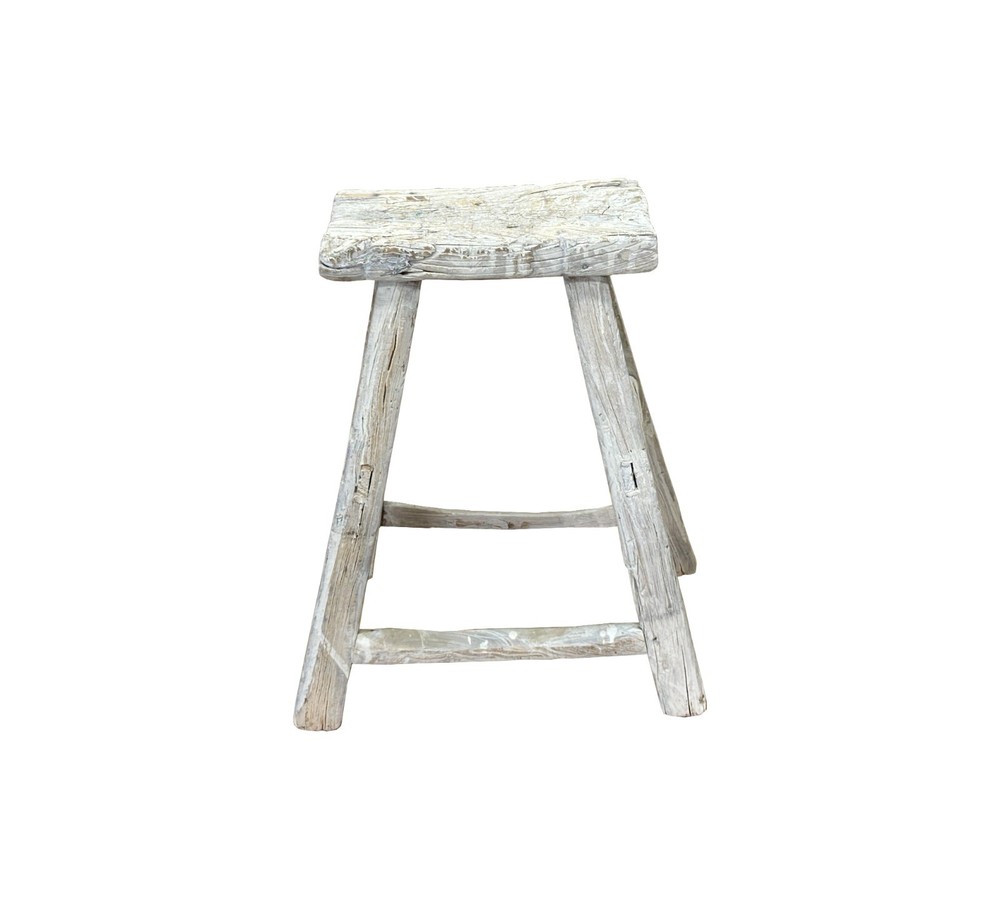 Rustic Raw Rough Wood Grain Rectangle Slim Stool Bench Side Table ws4594