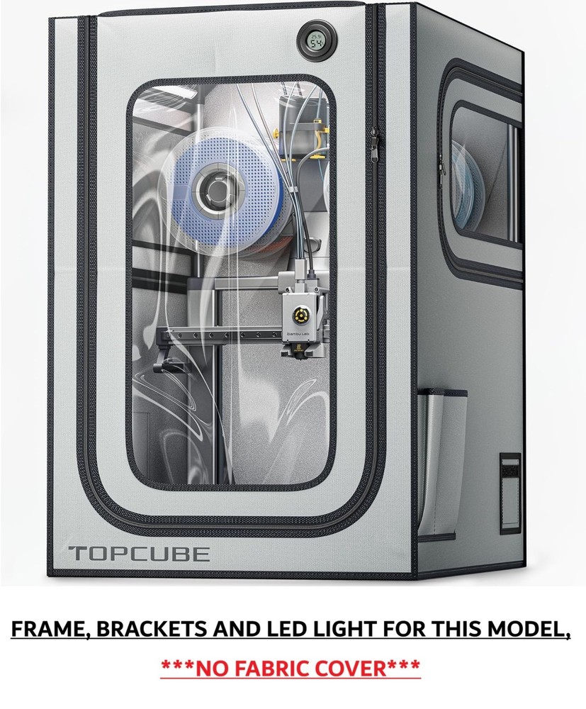 TOPCUBE 3D Printer Enclosure STEEL FRAME + LED LIGHT ONLY for Bambu Lab A1
