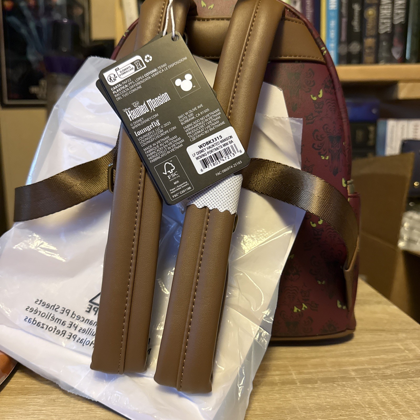 Loungefly Haunted Mansion Stretching Room Portraits Mini Backpack