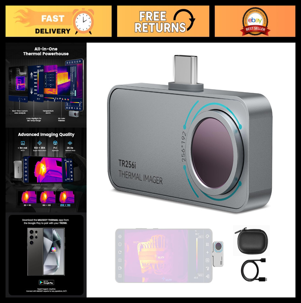 Thermal Imaging Camera for Android, 512x384 Super Resolution, Infrared Imager, H