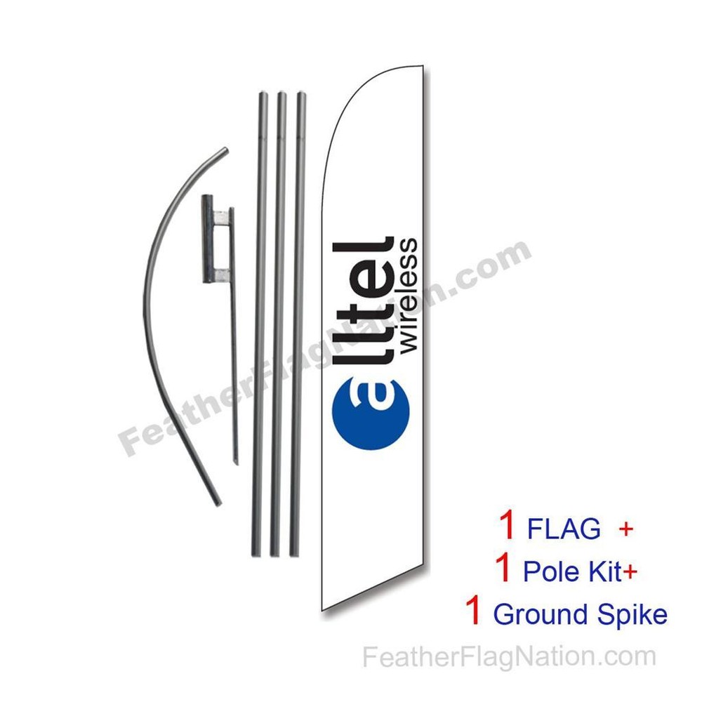 ALLTEL Wireless Feather Banner Swooper Flag Kit with pole+spike