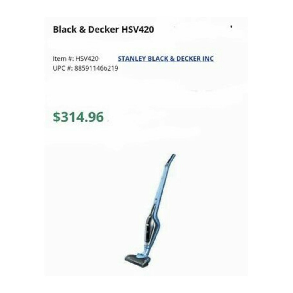 BLACK+DECKER HSV420 Powerseries 2-in-1 Vacuum replacement handle/charge dock