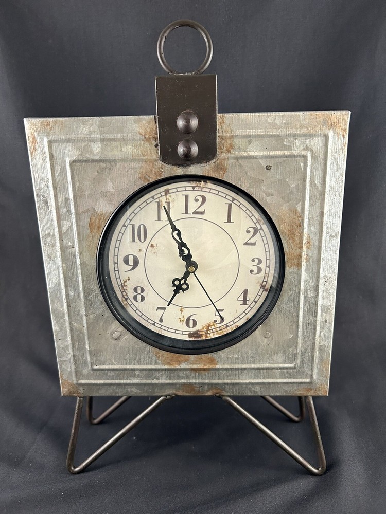 Kirklands Industrial Style Table Clock 12”