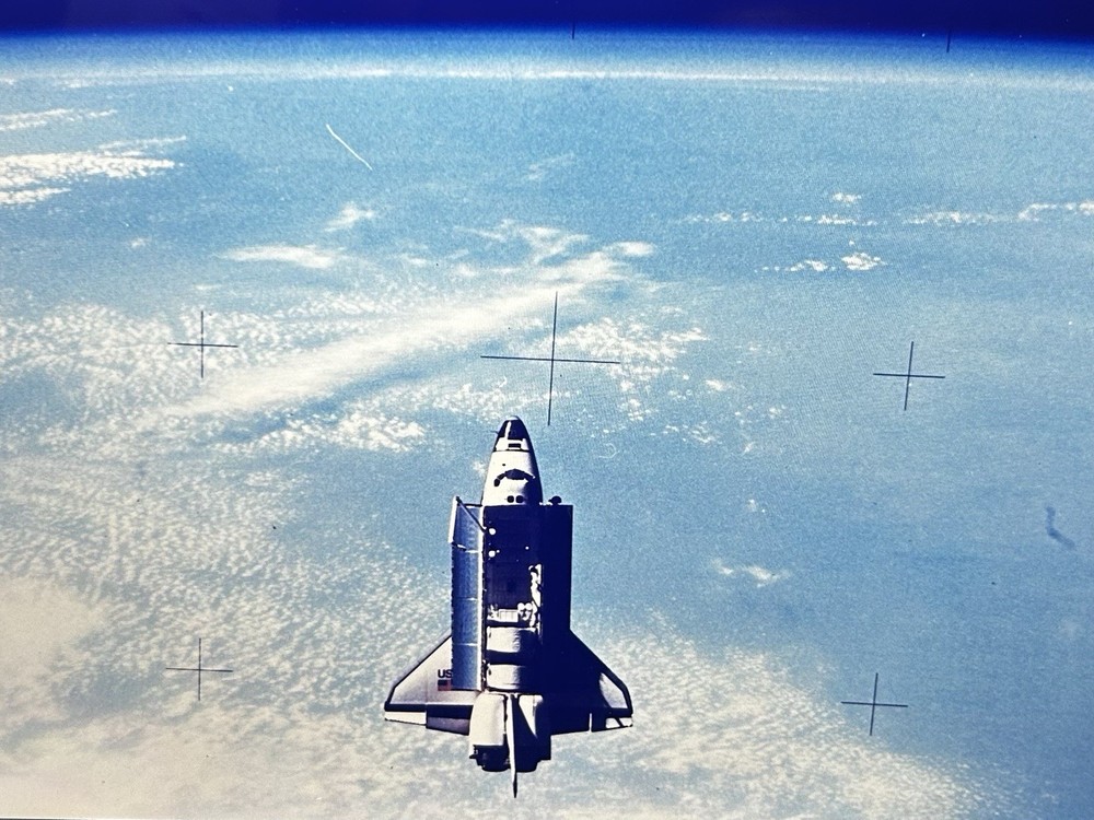 1983 NASA KSC Shuttle Challenger STS-7 Orbits Earth Presentation Transparency