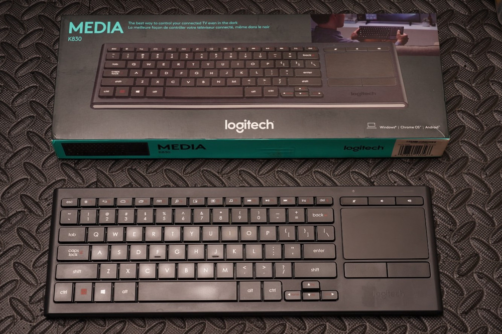 Logitech K830 Illuminated Wireless Keyboard Touchpad Bluetooth Dongle USB