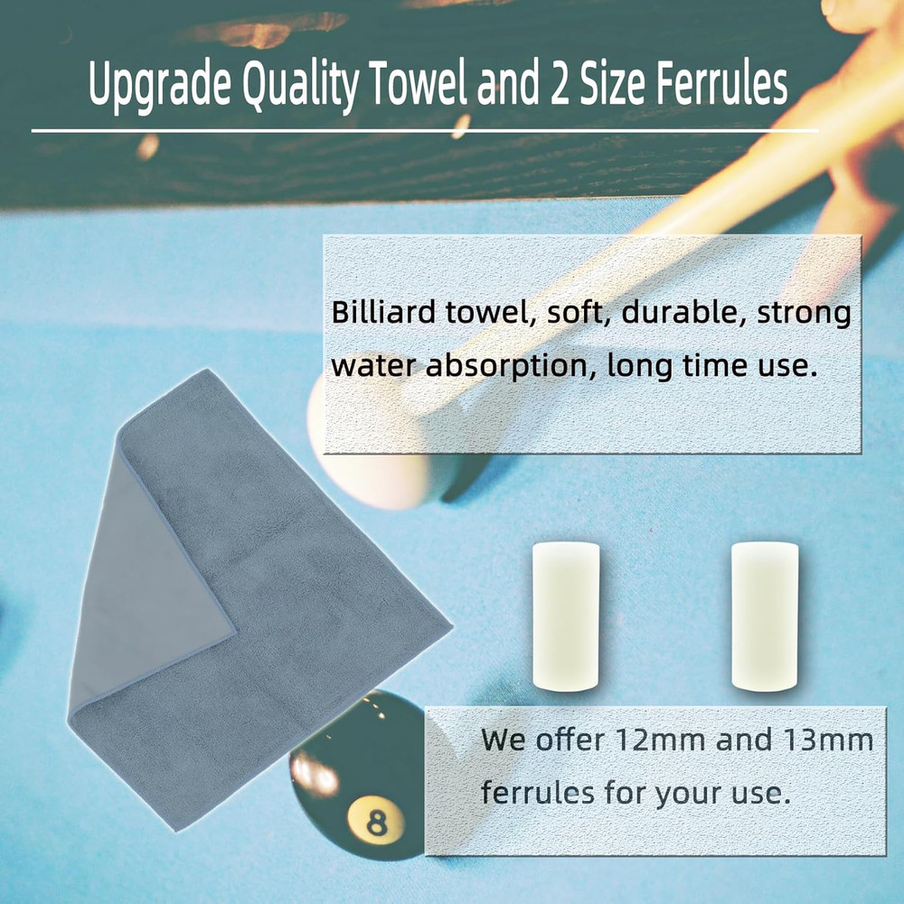 38-Piece Pool Cue Tips Replacement Kit with Shaper Tools and Accessories