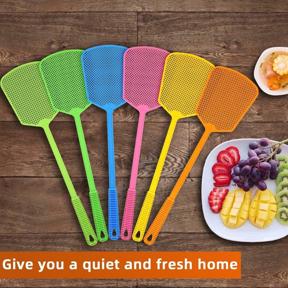 6-Pack Heavy Duty Plastic Fly Swatters