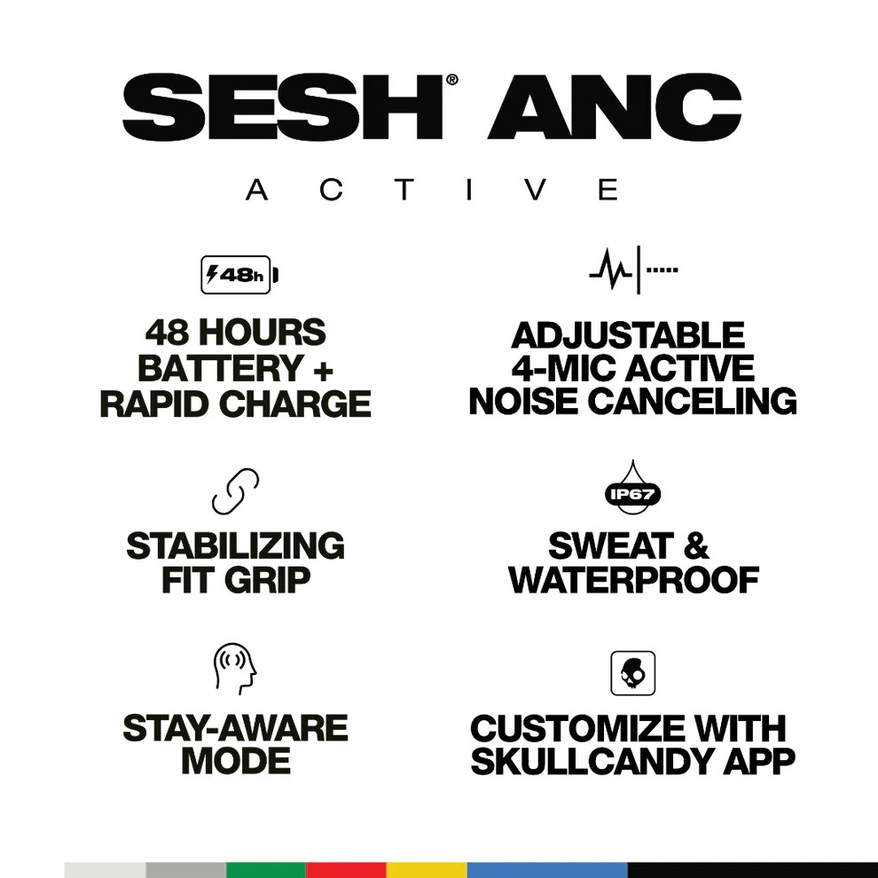 Skullcandy Sesh ANC Active -BLACK ORANGE (Certified Refurbished)