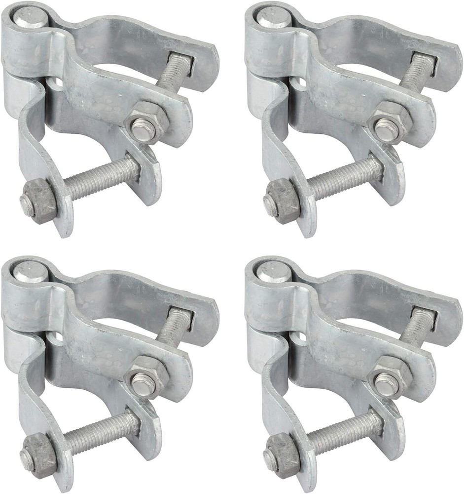 Chain Link Gate Post Hinges - 4 Pair Set, 220 lb Load Capacity, Silver Finish
