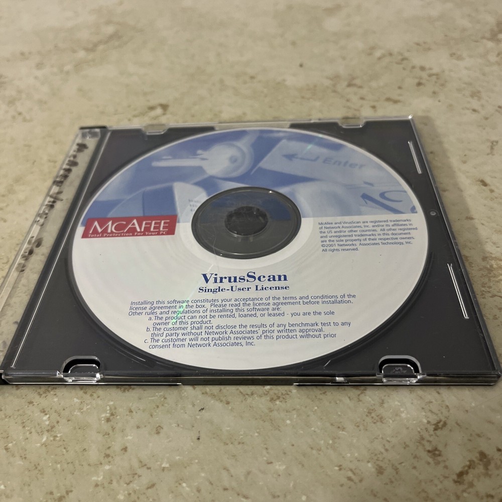 mcafee Virus Scan Single User License 2001 Network Associates Technology, Inc.
