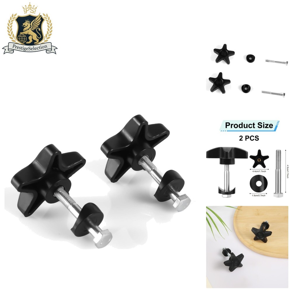 2 Sets of Universal Rollator Walker Replacement Knobs - Durable Black Plastic