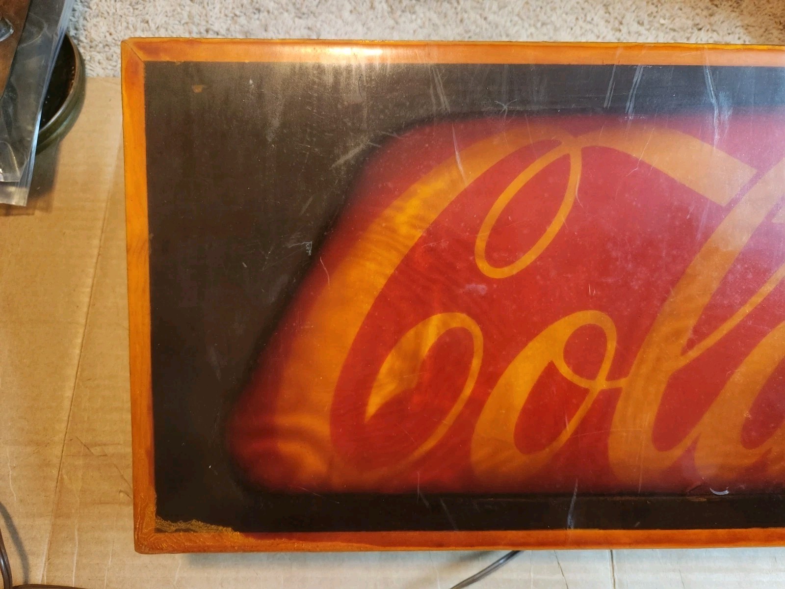 Vintage Coca-Cola Light Up Sign Original Store Display Used