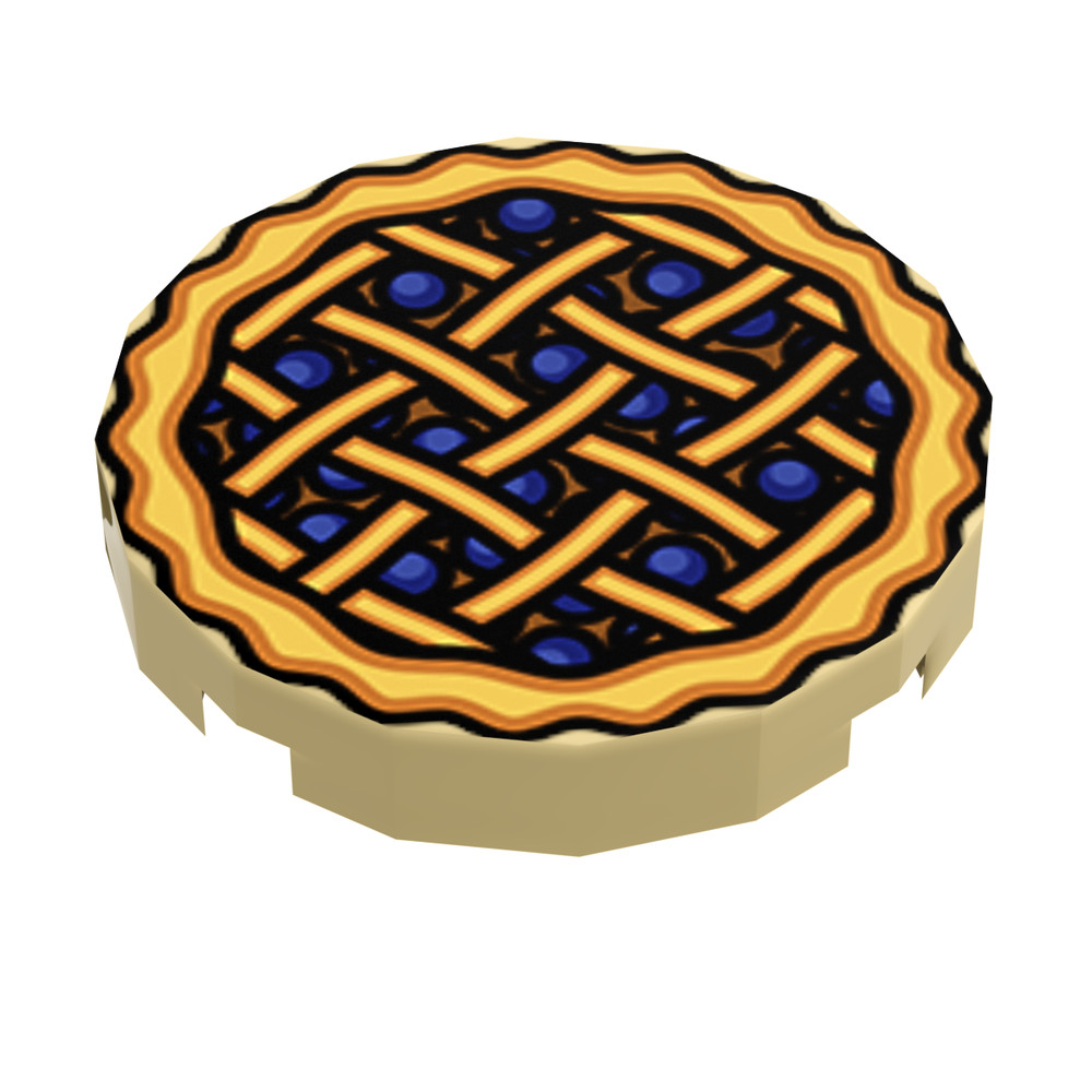 Blueberry Pie (2x2 Tile) made using LEGO part - B3 Customs