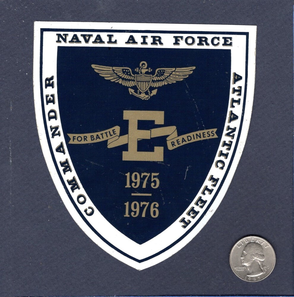 Sticker Battle E ATLANTIC FLEET 1975 1976 US Navy Ship Squadron Patch Image
