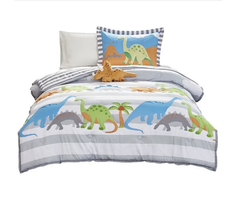 3 Piece Reversible Dino Mi Zone Kidd Twin Comforter Set