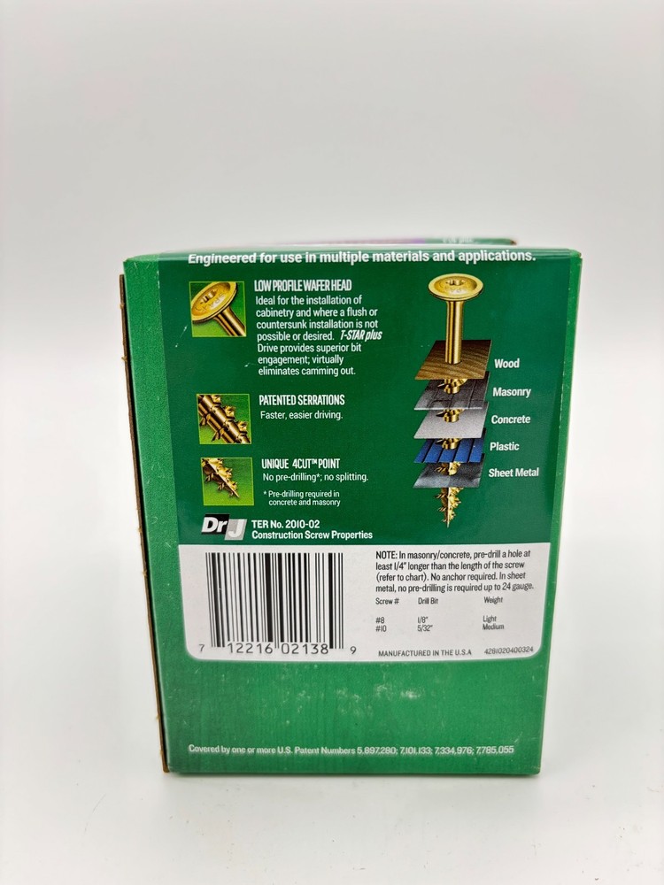 (Choose Size) - 2lb SPAX Interior Wafer Head Multi Material Screws T-20 Plus
