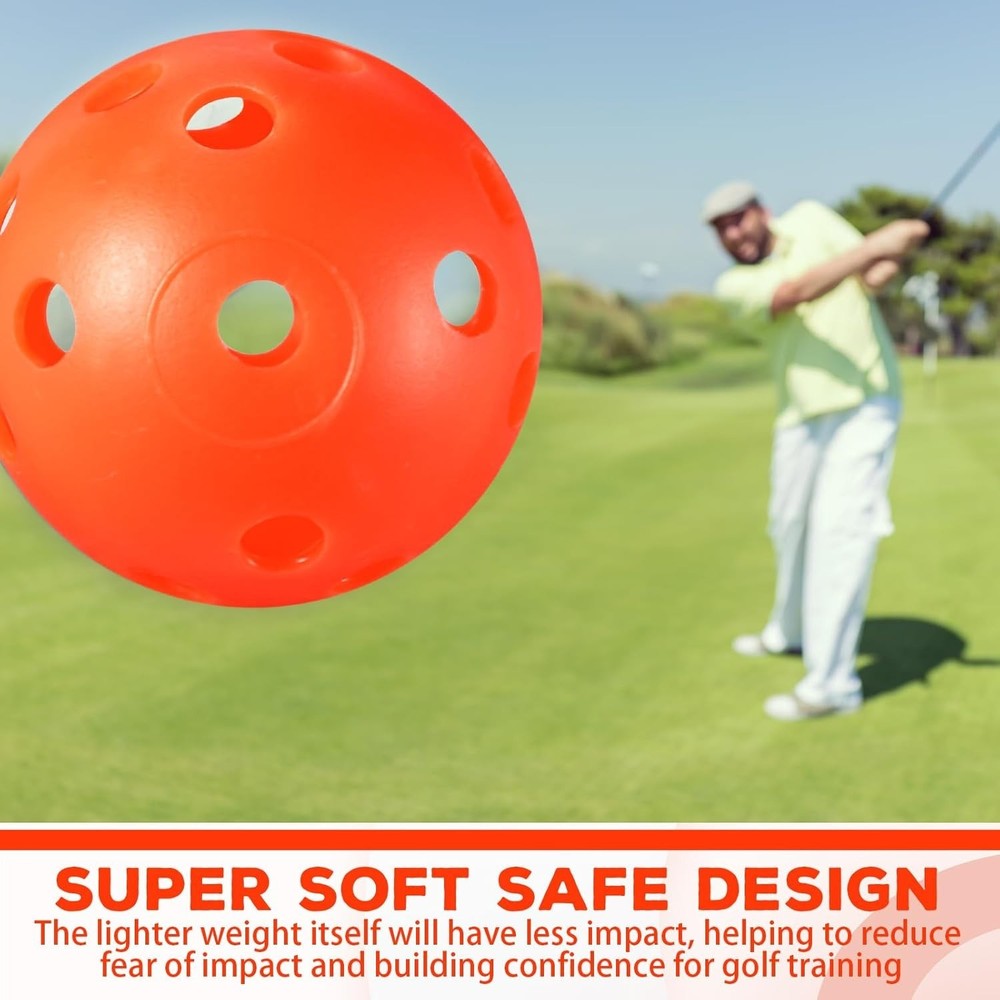 24 Pack Practice Golf Balls 42 mm Limited Flight Plastic Golf Training Airflo...