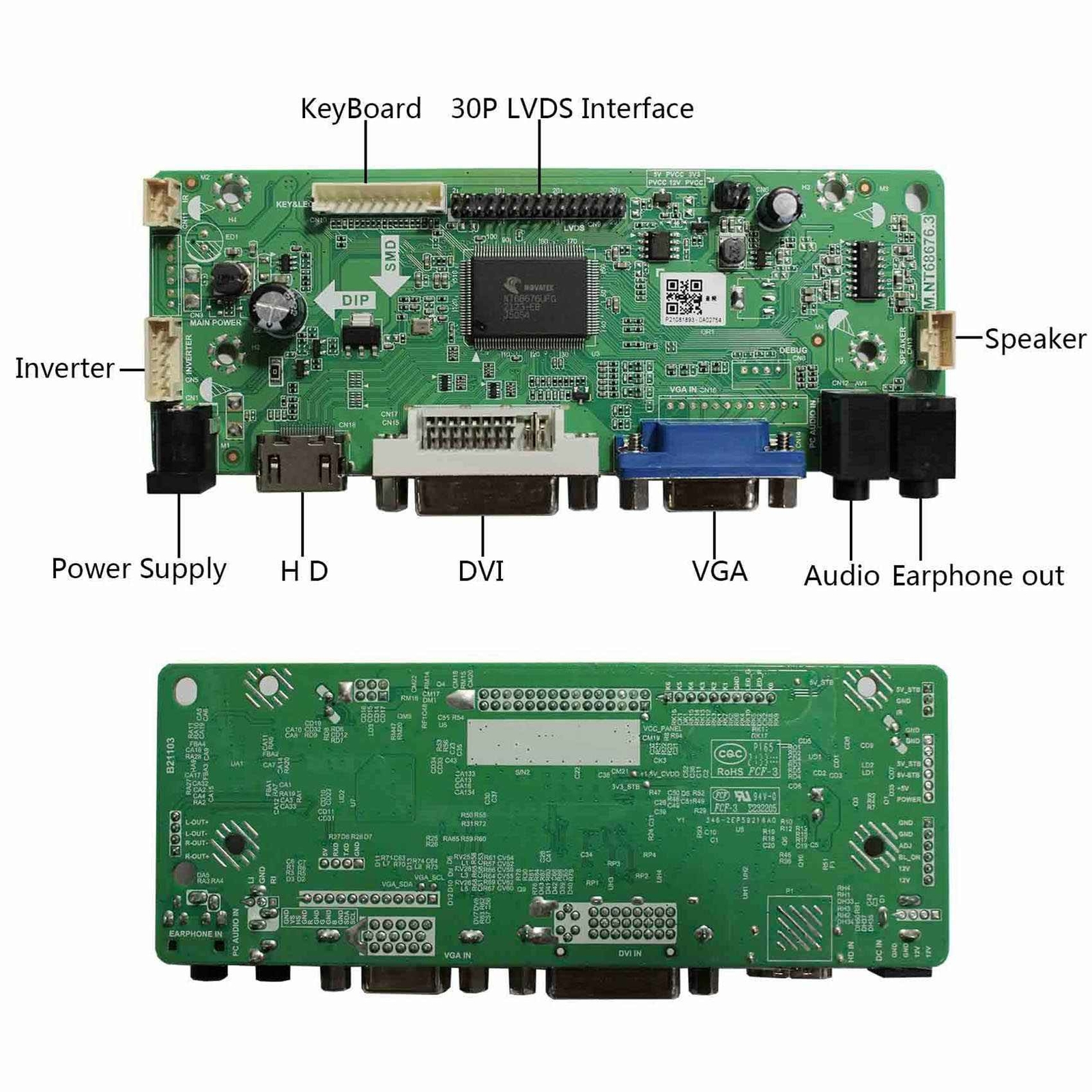 17" 1280x960 DV170YGM-N10 DV170YGZ-N10 HDMI VGA DVI Board