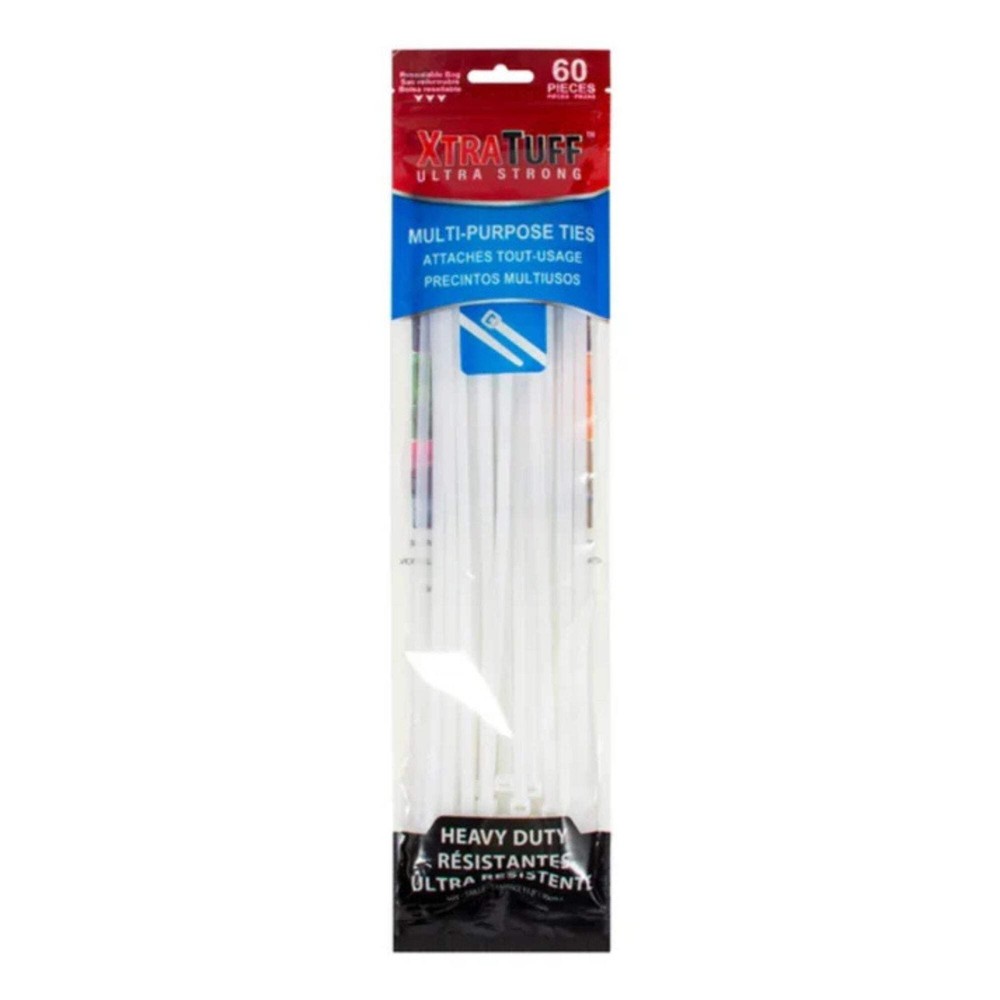 11.8" XtraTuff Multi-Purpose Nylon Zip Cable Ties, 60Pcs