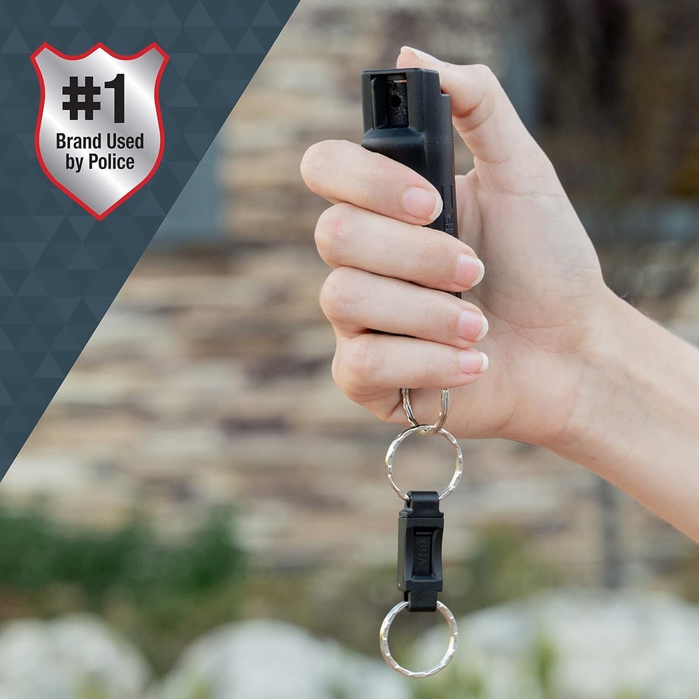 Wind-Resistant Pepper Gel for On-the-Go Safety - Quick Release Key Ring