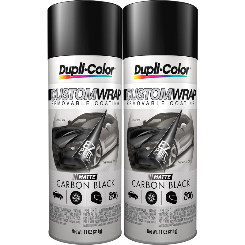 Duplicolor CWRC794 (2-Pack), Custom Wrap Spray On, Removable, Matte Carbon Black