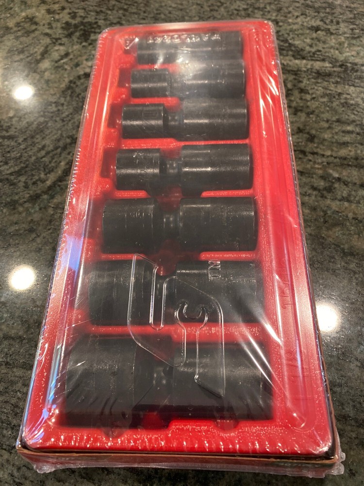 Snap On 307iply 7 Pc sae shallow swivel impact socket set sealed