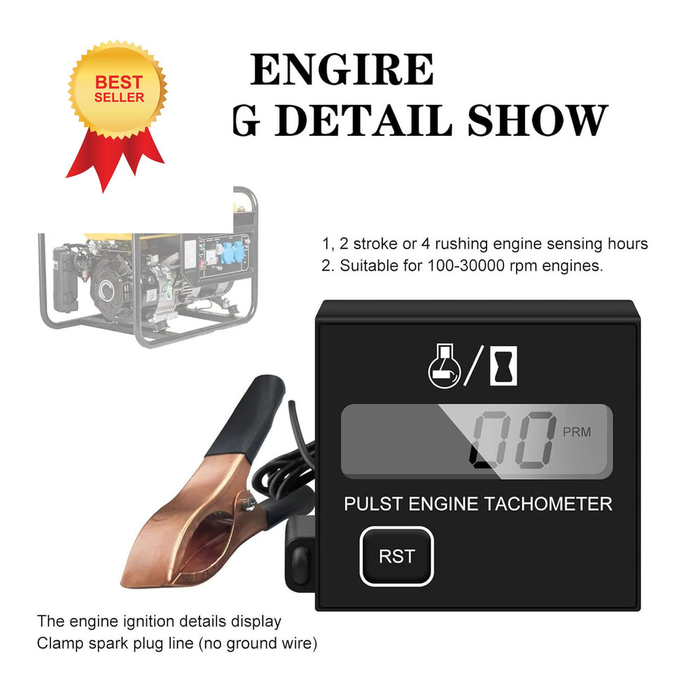 Digital Chainsaw Tachometer Small Engine Display Pulse W1