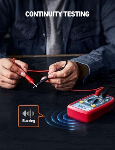 Digital Multimeter Tester 2000 Counts with DC AC Voltmeter and Ohm Volt Blue