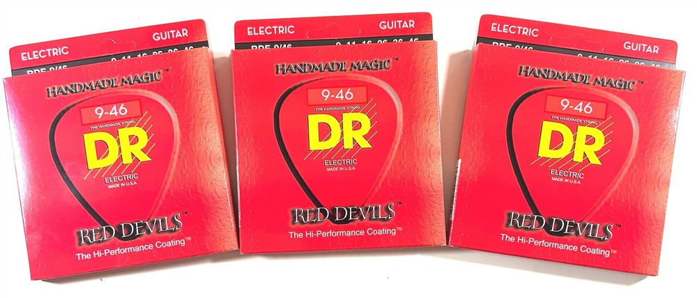 DR Guitar Strings Electric 3 Sets Red Devils K3 High Performance Coated 09-46