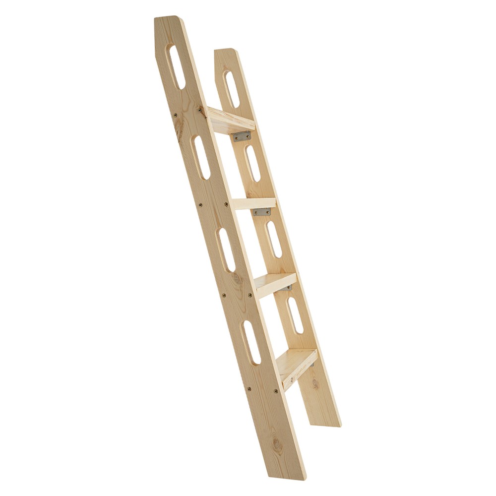 4-Step Ladder Durable Solid Wood Step Ladder 220lbs Load Fixed Ladder Step Stool