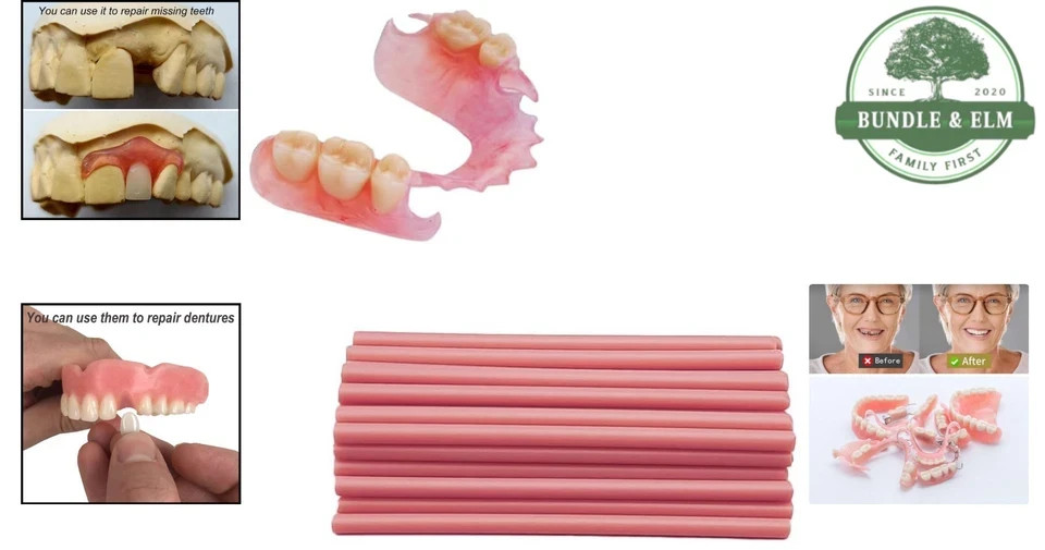Gum Material Repair Strip for Missing Teeth Partial Full Dentures Quick Fix