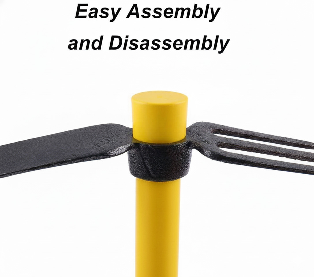 3 Sprongs Hoe Garden Rake with 15" Non-Slip Handle Tools for Digging