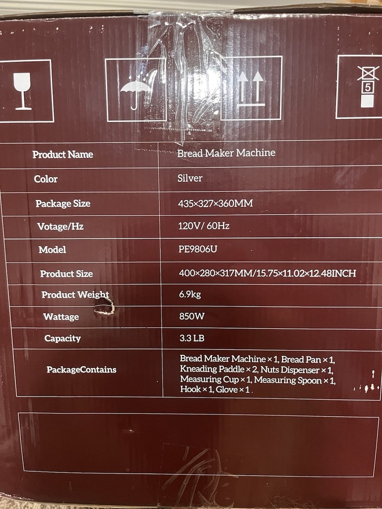 Neretva PE9806U Silver Bread Maker Machine