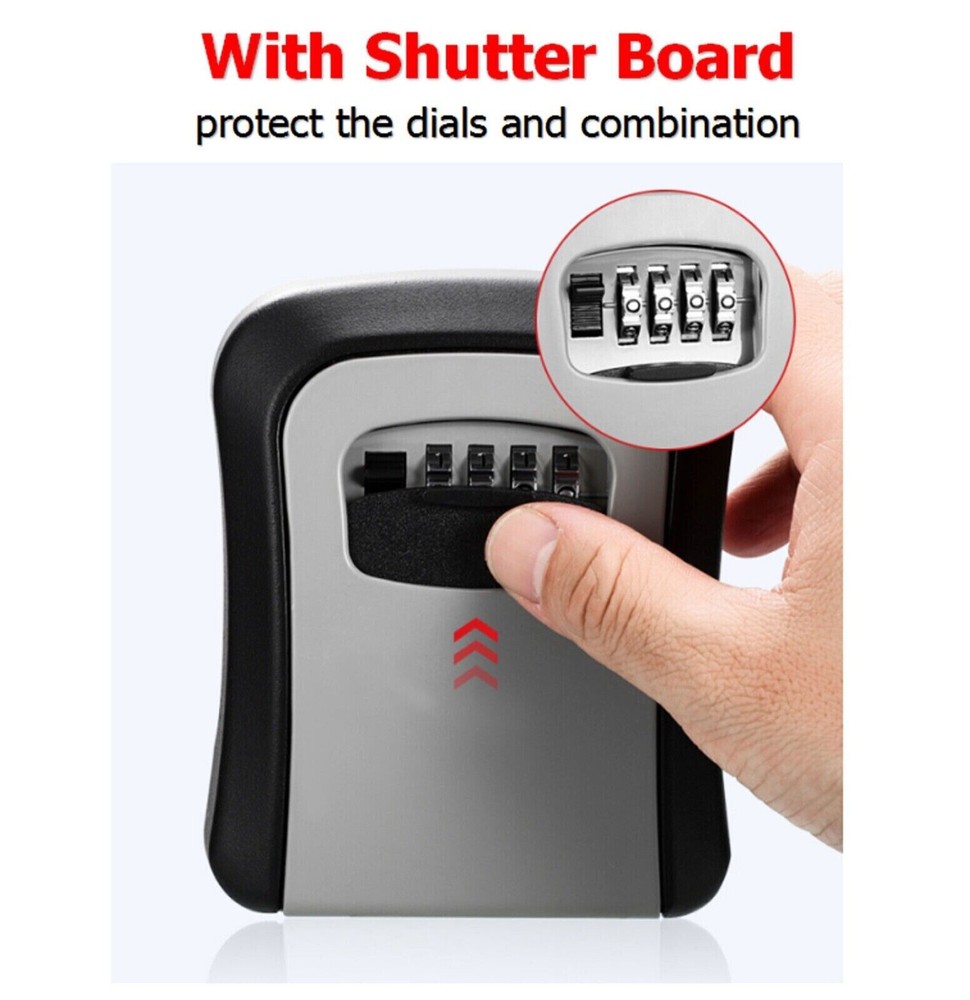 Key Lock Box Combination Wall Non Metal 4 Digit Security Storage Case Organizer