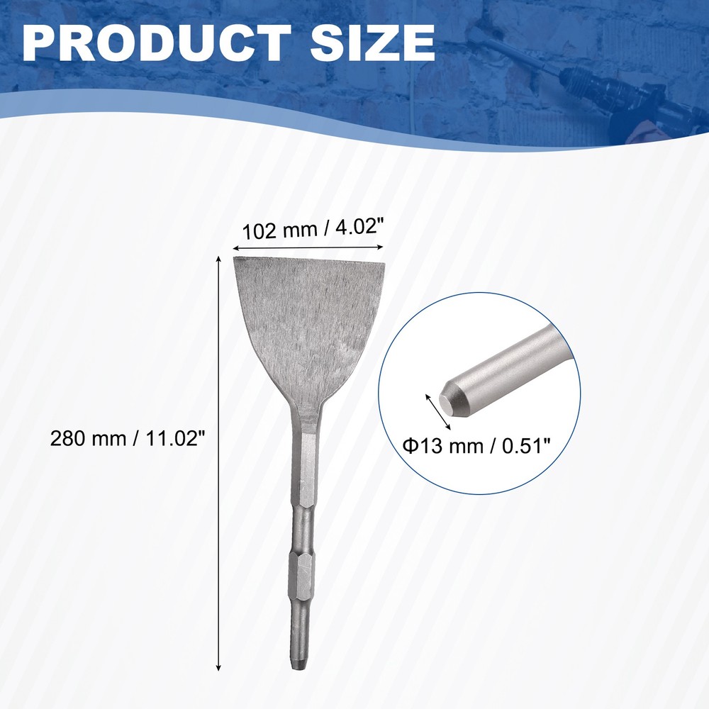 Floor Scraper Chisel Hex Shank Steel Digging Shovel Chisel Width 102mm