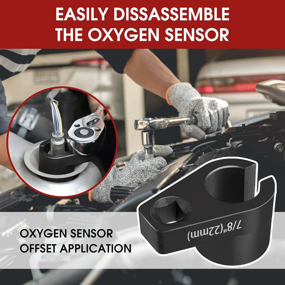 5pcs Oxygen O2 Sensor Socket Remover/Installer Thread Chaser Tool Set Kit 22mm