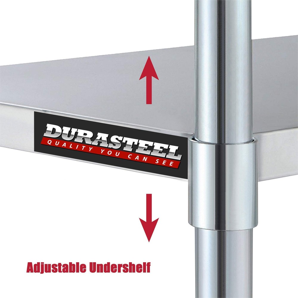 Galvanized Under Shelf for Work Tables Extra Adjustable Lower Shelf for 30''...