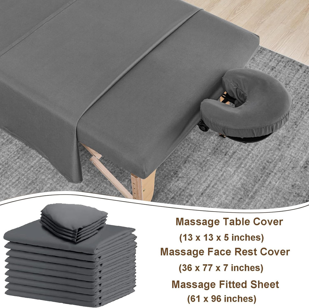 4 Set Massage Table Sheets Sets, 12Pcs Reusable Soft Microfiber Massage Bed Shee