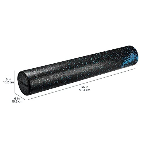 Amazon Basics 36-Inch Blue High-Density Foam Roller for Exercise & Recovery