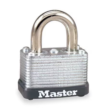 Master Lock 22 Padlock, Keyed Different, Standard Shackle, Rectangular Steel
