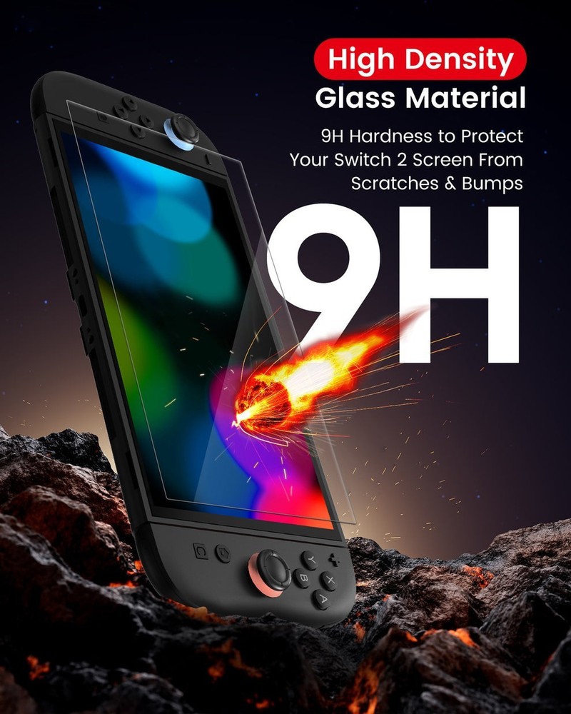 For Nintendo Switch 2 Tempered Glass Screen Protector With Plastic Frame