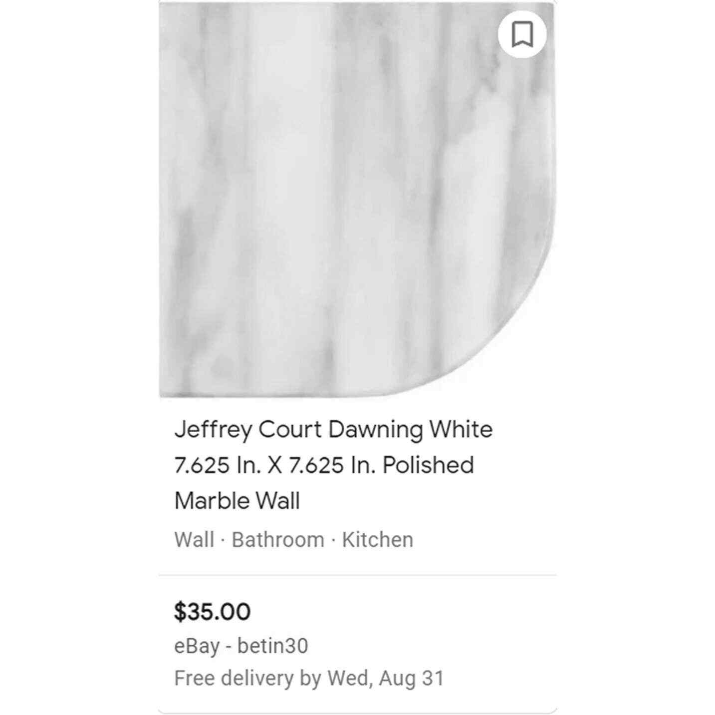 Dawning White 7.625 in. x 7.625 in. Polished Marble Wall Mount Corner Shelf Tile