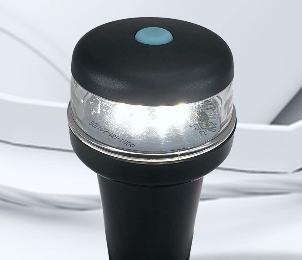 Pactrade White Navigation Light AA Battery Operated base Mount Adapters Bracket