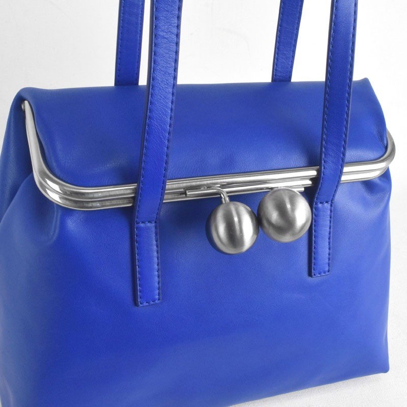 [kawa-Re] Clasp-Frame Square Tote Bag (1507BU)