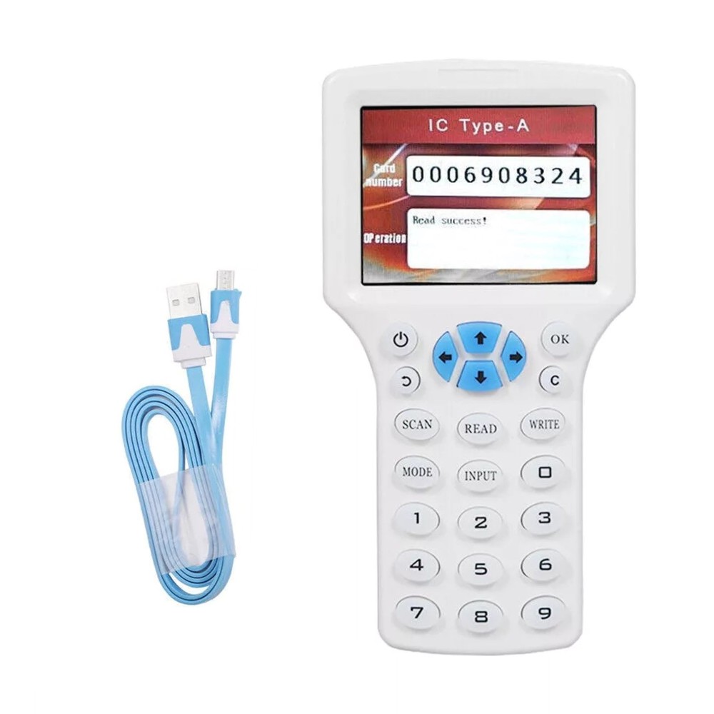 Plastic Handheld RFID/NFC Smart Card Reader Elevator Writer Copier IC ID Sensor