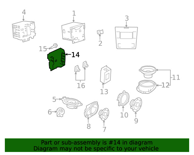 Genuine GM Amplifier Mount Bracket 92184672