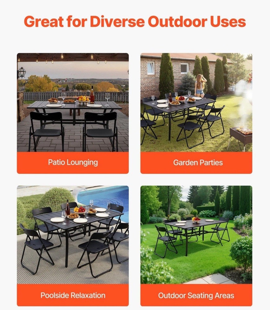 Outdoor Dining Table 60"X35", Rectangle Patio Dining Table