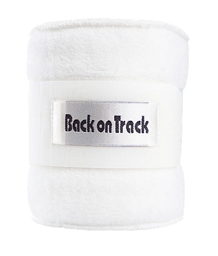 2 Back On Track Therapeutic Polo Wraps White Fleece Welltex Faster Recovery 7’