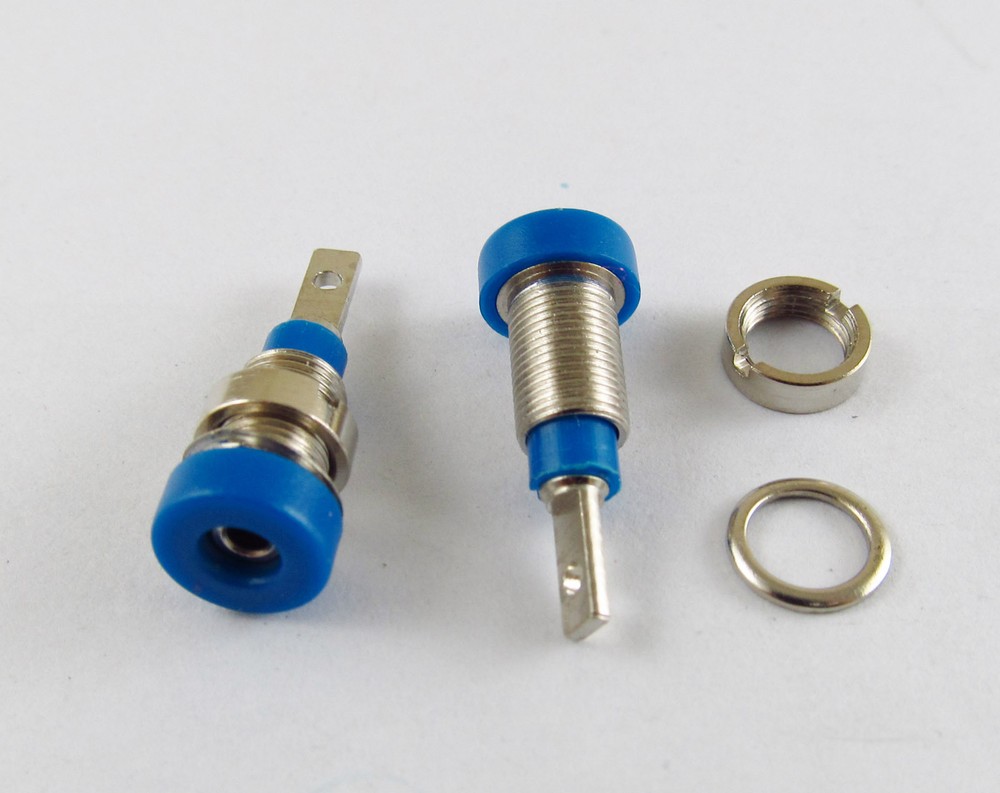 10x Blue Multimeter Instrument 2mm Binding Post Banana Panel Mount Test Probe