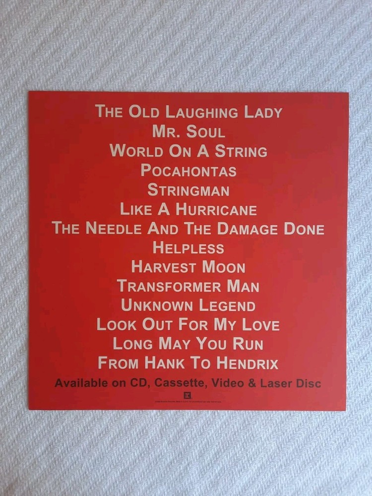 NEIL YOUNG UNPLUGGED RARE! Promo Poster Flat ORIGINAL VINTAGE 1993 CSNY FANS!!!